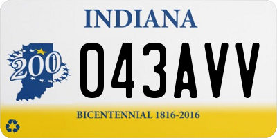 IN license plate 043AVV