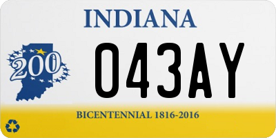 IN license plate 043AY