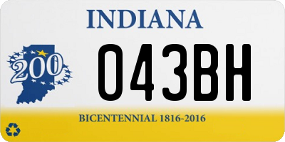 IN license plate 043BH