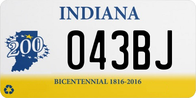 IN license plate 043BJ