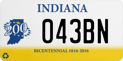 IN license plate 043BN