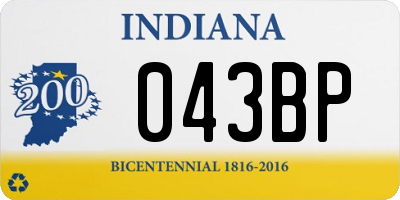 IN license plate 043BP