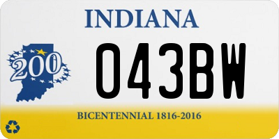 IN license plate 043BW