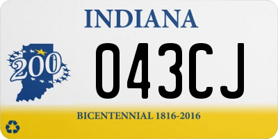 IN license plate 043CJ