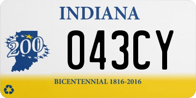 IN license plate 043CY