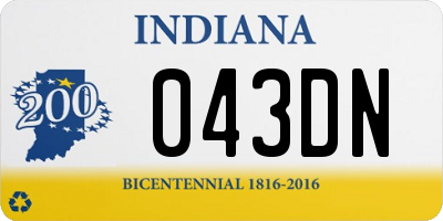 IN license plate 043DN