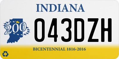 IN license plate 043DZH