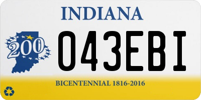 IN license plate 043EBI