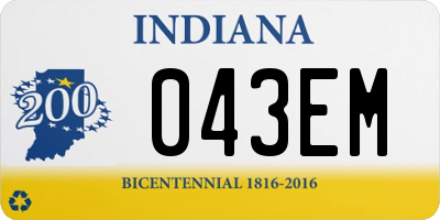 IN license plate 043EM