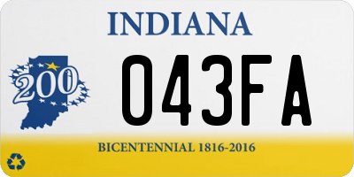 IN license plate 043FA