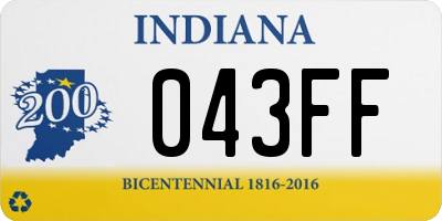 IN license plate 043FF