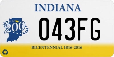 IN license plate 043FG