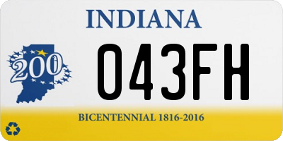 IN license plate 043FH