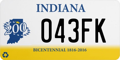 IN license plate 043FK