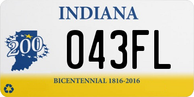 IN license plate 043FL