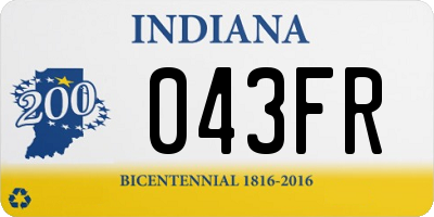 IN license plate 043FR