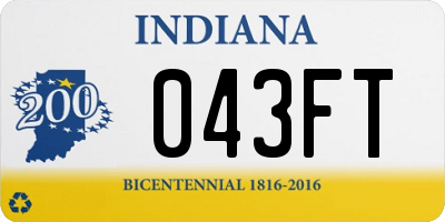 IN license plate 043FT