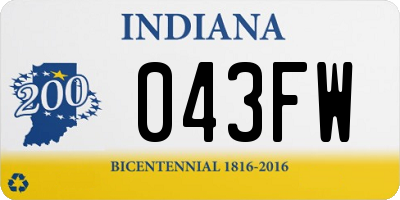 IN license plate 043FW