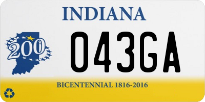 IN license plate 043GA