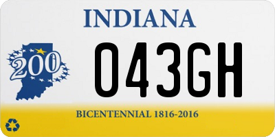 IN license plate 043GH