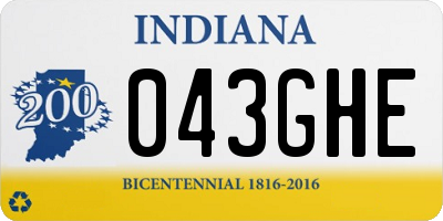 IN license plate 043GHE