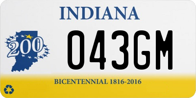 IN license plate 043GM