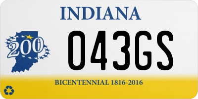 IN license plate 043GS