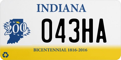 IN license plate 043HA