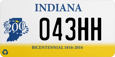 IN license plate 043HH