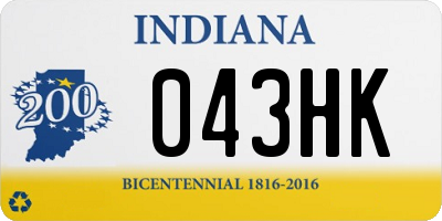 IN license plate 043HK