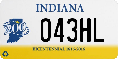 IN license plate 043HL