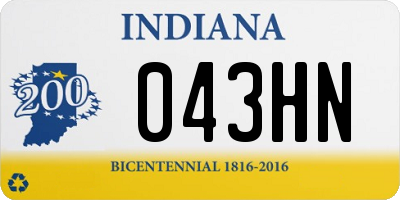 IN license plate 043HN