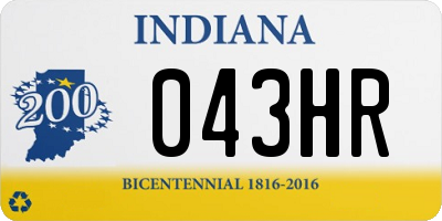 IN license plate 043HR