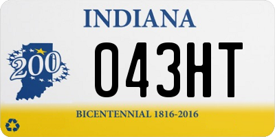 IN license plate 043HT