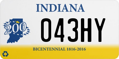 IN license plate 043HY