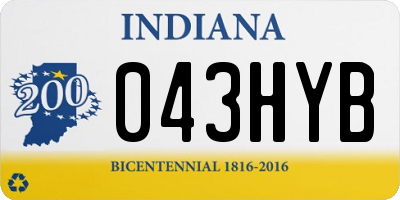 IN license plate 043HYB