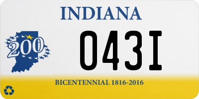 IN license plate 043I
