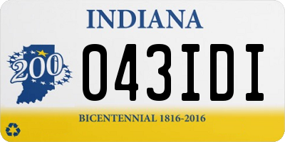IN license plate 043IDI