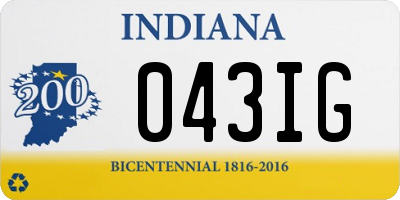 IN license plate 043IG