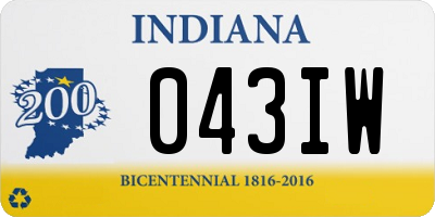 IN license plate 043IW