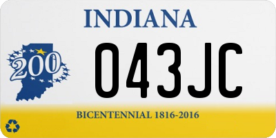 IN license plate 043JC