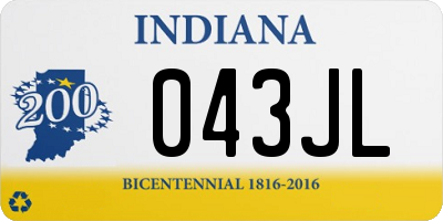 IN license plate 043JL