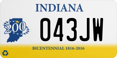 IN license plate 043JW