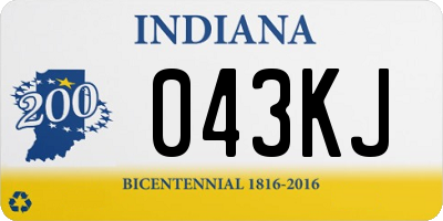 IN license plate 043KJ