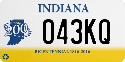 IN license plate 043KQ