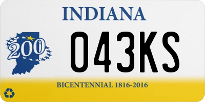 IN license plate 043KS