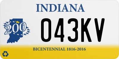 IN license plate 043KV