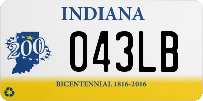 IN license plate 043LB