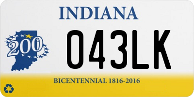 IN license plate 043LK