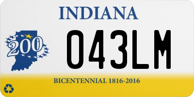 IN license plate 043LM